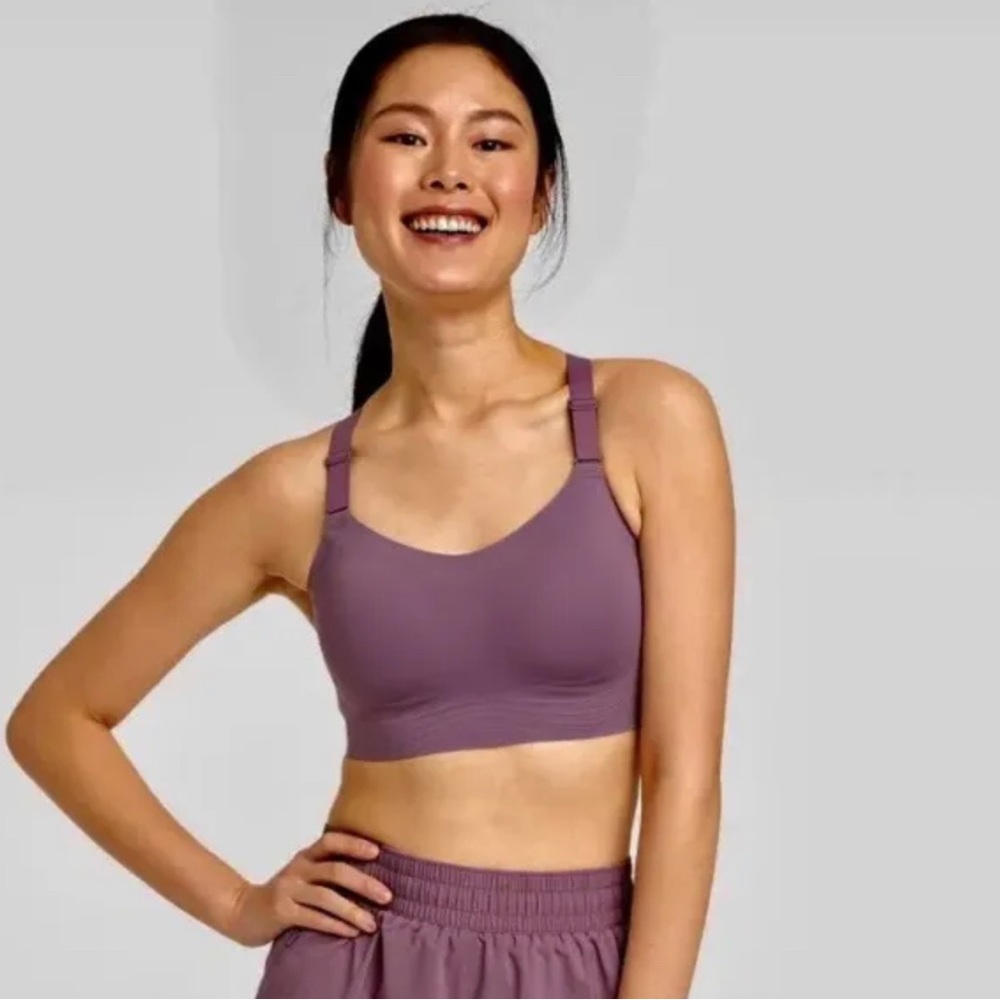 High Support Embossed Racerback Sports Bra All in Motion (Mauve or Black) XL New